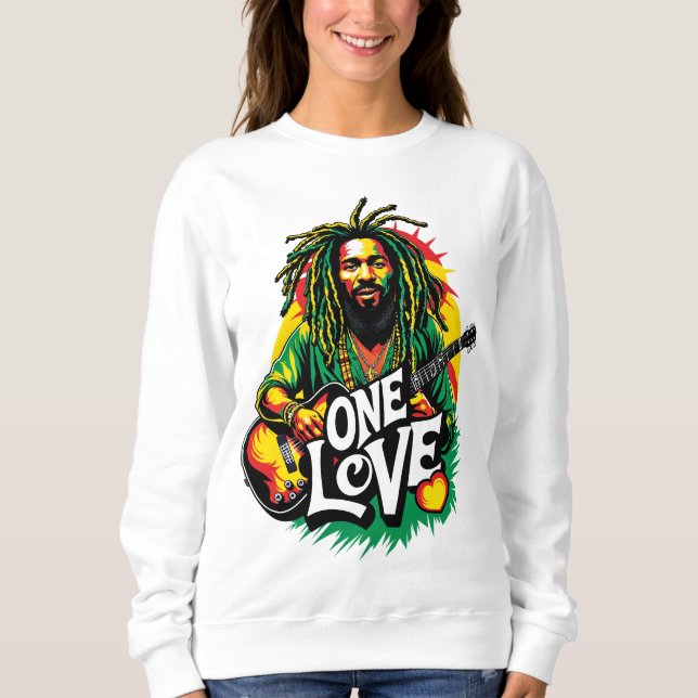 Sudadera One Love el Rey del Reggae (Anverso)