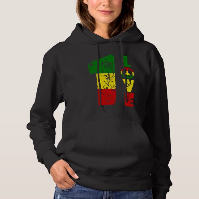 Sudadera One Love Jamaica  Rasta Reggae Music Caribbean Pri (Anverso)