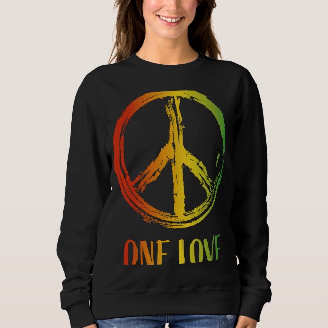 Sudadera One Love Jamaica Reggae Music Rasta Peace (Anverso)