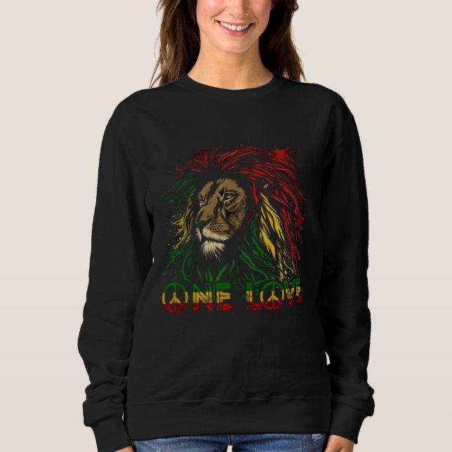 Sudadera One Love Rasta Reggae Lion Of Judah Pride Rastafar (Anverso)