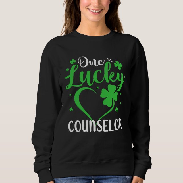 Sudadera One Lucky Counselor Heart Shamrock St Patricks Day (Anverso)