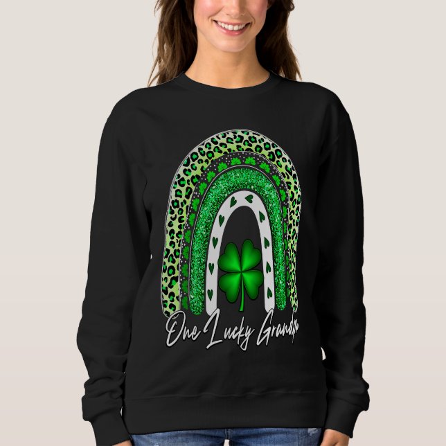Sudadera One Lucky Grandpa Matching Family St Patricks Day  (Anverso)