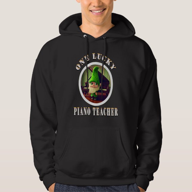Sudadera One Lucky Music Piano Teacher Gnome St Patrick's D (Anverso)