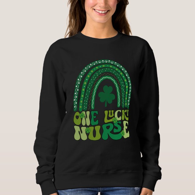 Sudadera One Lucky Nurse Groovy Retro Rainbow St Patricks D (Anverso)