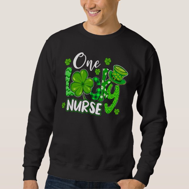 Sudadera One Lucky Nurse Saint Paddys RN St Patricks Day Nu (Anverso)