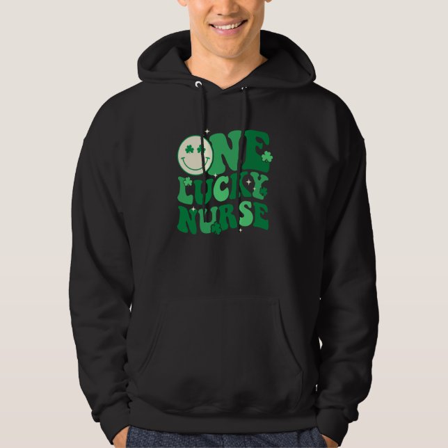 Sudadera One Lucky Nurse Shamrock Groovy Happy St Patrick's (Anverso)