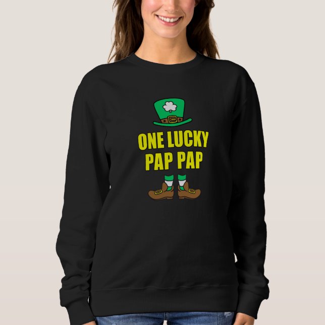 Sudadera One Lucky Pap Pap Grandpa Leprechaun St Patricks D (Anverso)