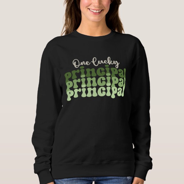 Sudadera One Lucky Principal Retro St Patricks Day Principa (Anverso)