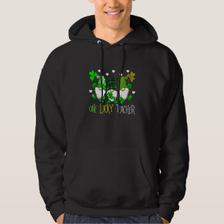 Sudadera One Lucky Teacher Irish Gnome Leopard Patricks Day