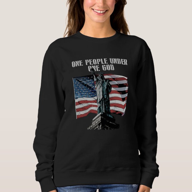 Sudadera One People under One God Patriotic American Patrio (Anverso)