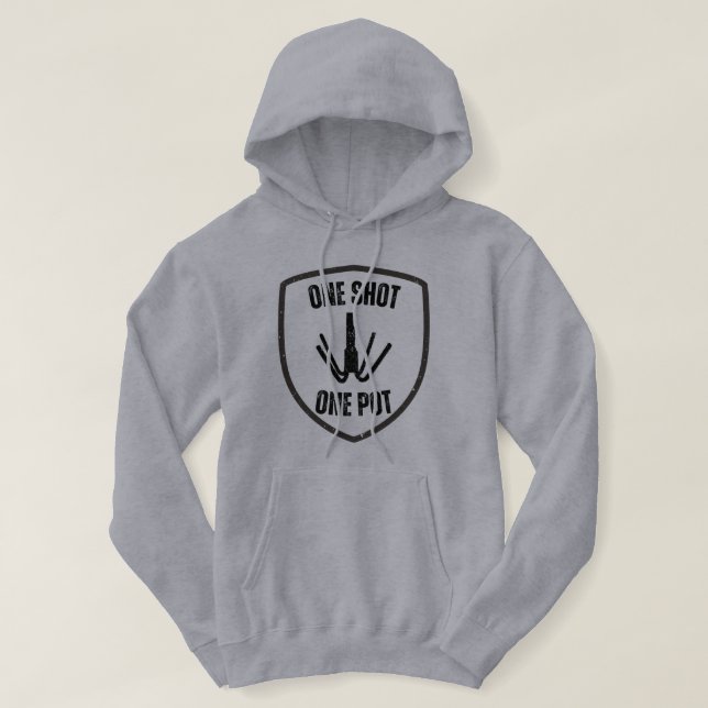 Sudadera One Shot, One Pot Fishing (Diseño del anverso)