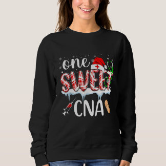Sudadera One Sweet CNA Nurse Christmas Holly Candy Stethosc