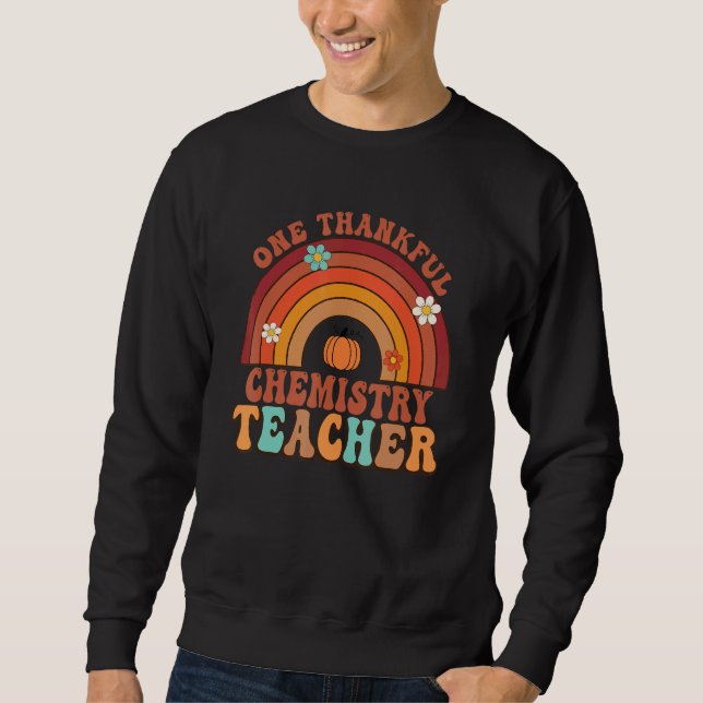 Sudadera One Thankful Chemistry Teacher Groovy Thanksgiving (Anverso)