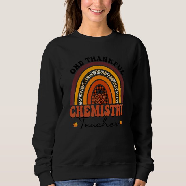 Sudadera One Thankful Chemistry Teacher Rainbow Leopard Ret (Anverso)
