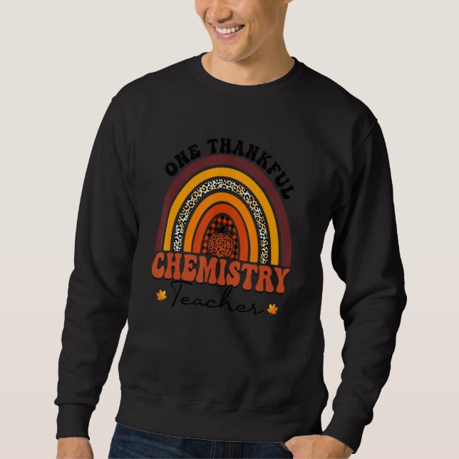 Sudadera One Thankful Chemistry Teacher Rainbow Leopard Ret (Anverso)