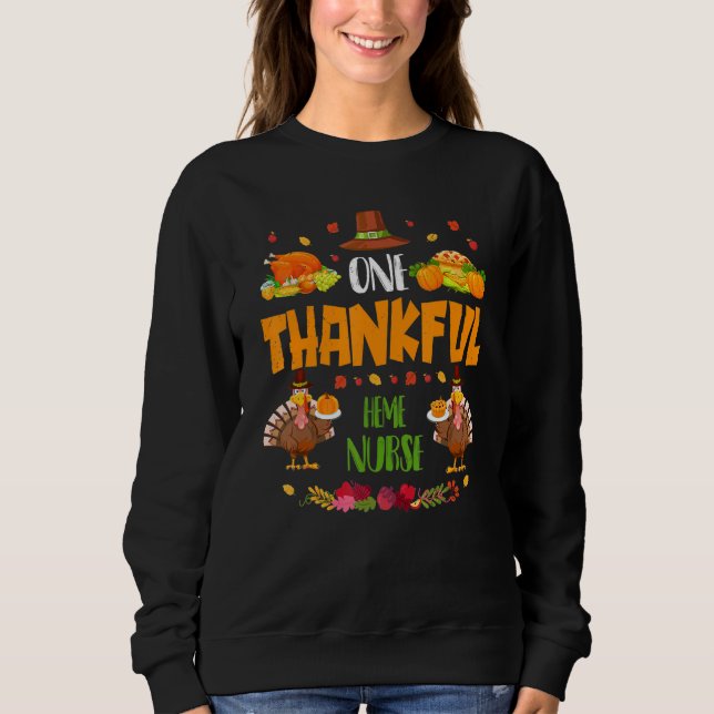 Sudadera One Thankful Heme Nurse Fall Autumn Thanksgiving   (Anverso)
