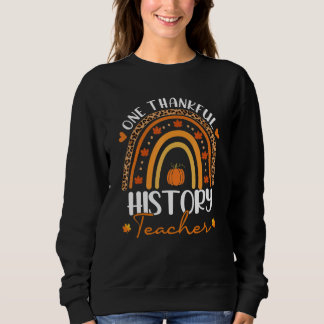 Sudadera One Thankful History Teacher Rainbow Leopard Thank