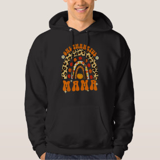 Sudadera One Thankful Mama Rainbow Leopard Fall Groovy Than