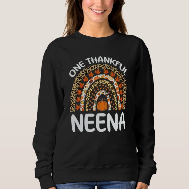 Sudadera One Thankful Neena Thanksgiving Rainbow Leopard Fa (Anverso)