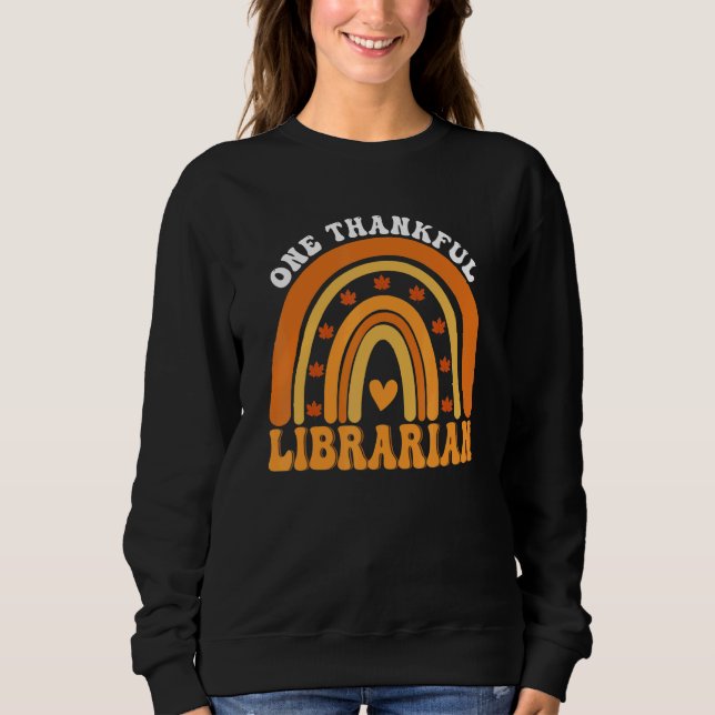Sudadera One Thankful Teacher Thanksgiving Librarian Teache (Anverso)