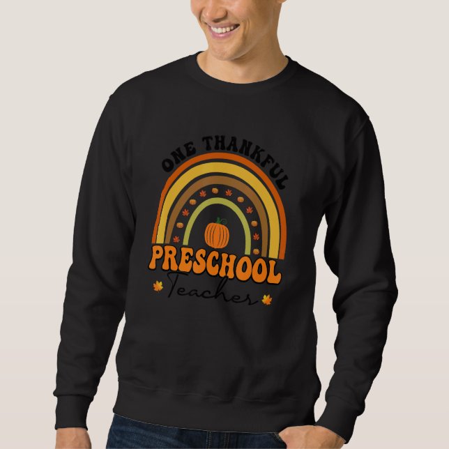 Sudadera One Thankful Teacher Thanksgiving Preschool Teache (Anverso)