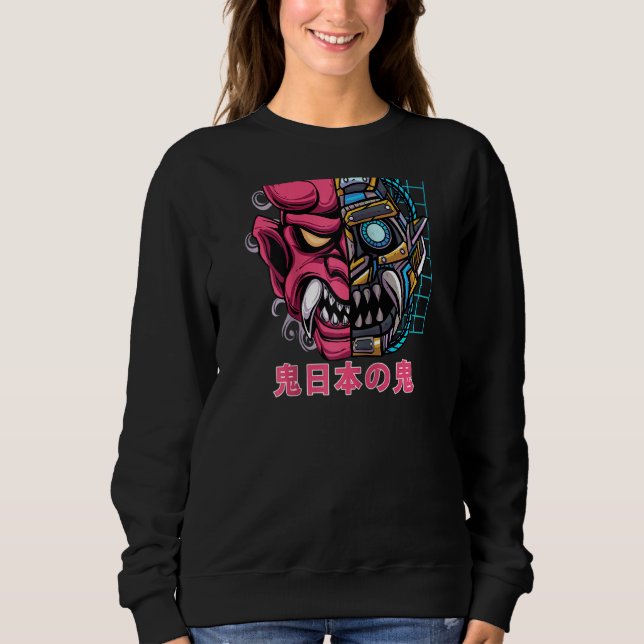 Sudadera Oni japonés máscara de demón ciborg diablo folclor (Anverso)