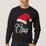 Sudadera Opa Santa Claus Hat Xmas Snow Christmas Grandpa<br><div class="desc">Opa Santa Claus Hat Xmas Snow Christmas Grandpa</div>