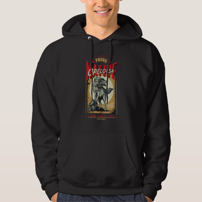 Sudadera Opelousa Native American Indian Born Wolf Spirit R (Anverso)