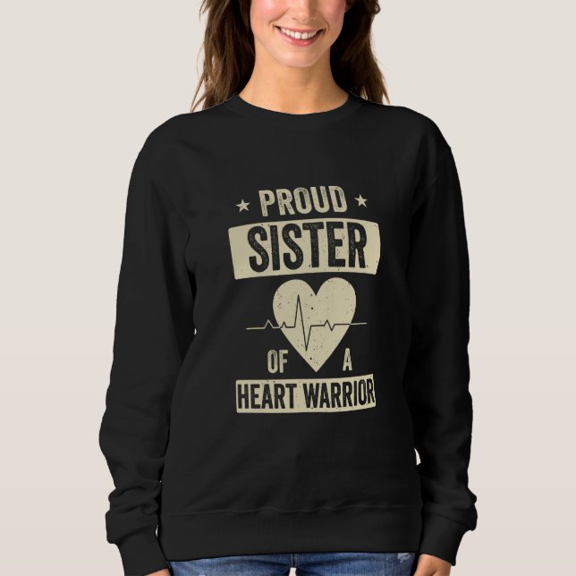 Sudadera Open Heart Surgery CHD Transplant Sister of a Hear (Anverso)