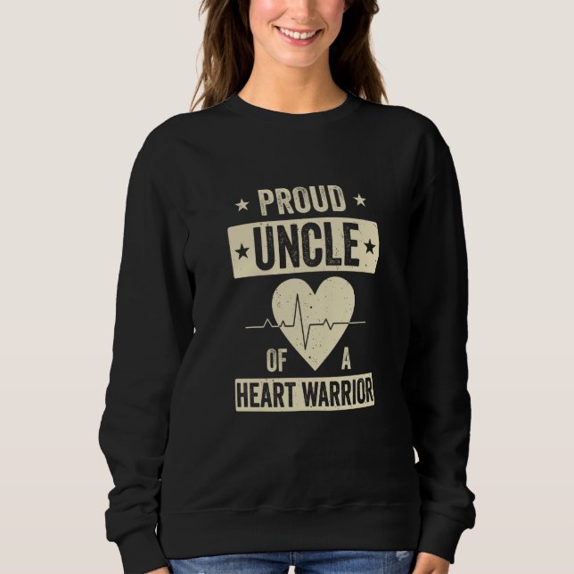 Sudadera Open Heart Surgery CHD Transplant Uncle of a Heart (Anverso)