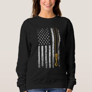 Sudadera Operador Crane Operador Americano Bandera Crane