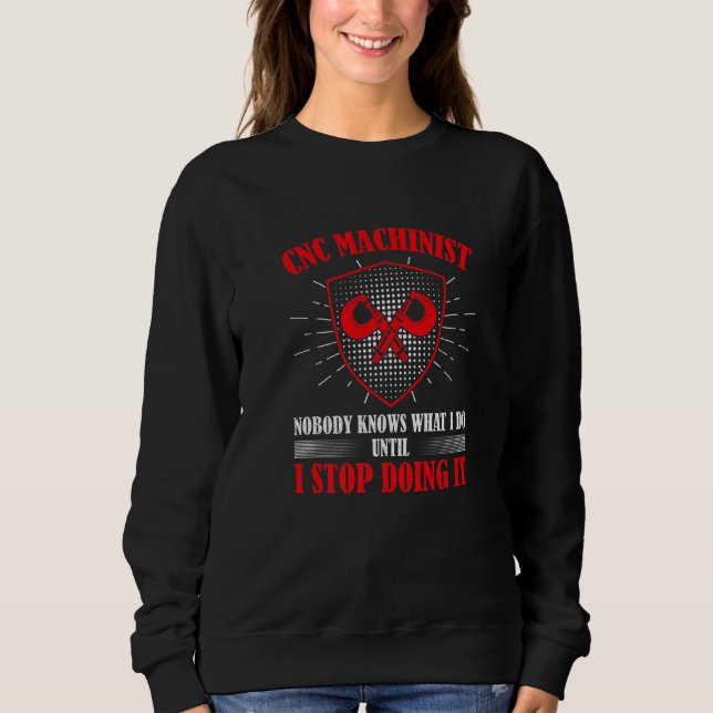 Sudadera Operador de CNC Mecánico Tornero CNC (Anverso)