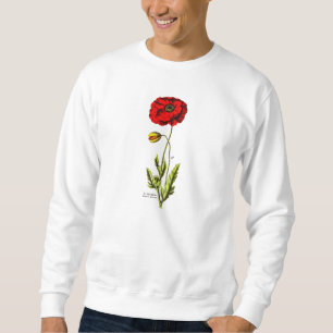 Sudadera Opio floral rojo de la flor salvaje de la amapola