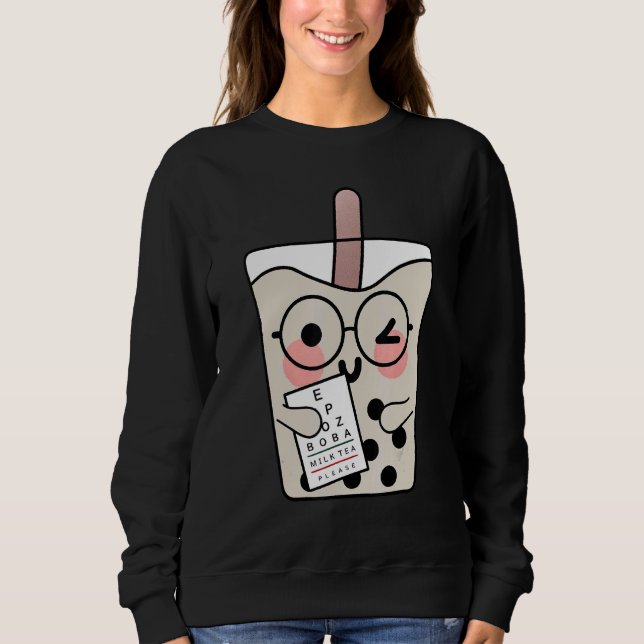 Sudadera Optometrist Boba Tea Eye Chart Técnica Oftálmica (Anverso)