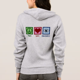 Sudadera Optometrist Peace Love Optometry Blue Eye Médica