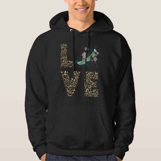Sudadera Oración Mantis Leopard Amor Green Insect Bug (Anverso)