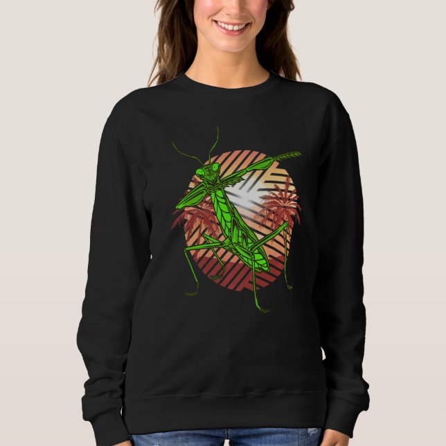 Sudadera Oración Mantis Retro Moderno Error de Insectos Ver (Anverso)