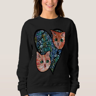Sudadera Orange cat heart Valentine's Day Cats