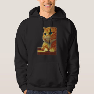 Sudadera Orange Fluffy Chonky Tabby Cat In A Bodega Eyes Cl