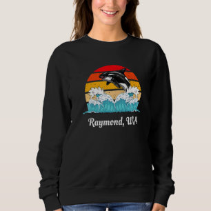 Sudadera Orca asesina vintage Raymond WA deteriorada
