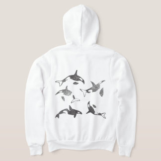 Sudadera Orca Full Zip Up Grunge Back Design Hoodie