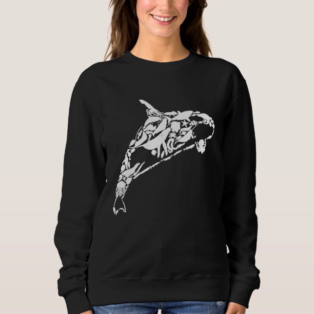 Sudadera Orca Whale Swimming with the Ocean Family (Anverso)