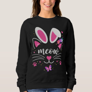 Sudadera Orejas de conejo gato Meow pastel lindo