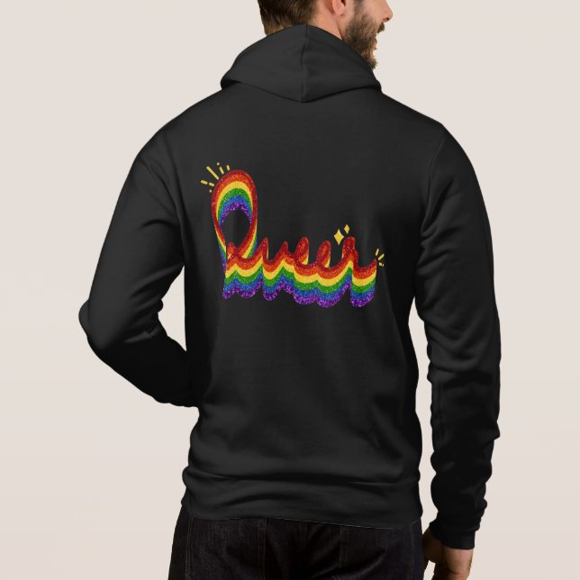 Sudadera Orgullo arcoiris del Purpurina gay (Reverso)