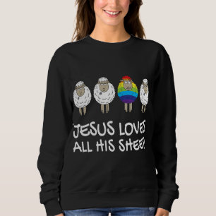 Sudadera Orgullo arcoiris Gay LGBTQ+ Jesús ama a todos