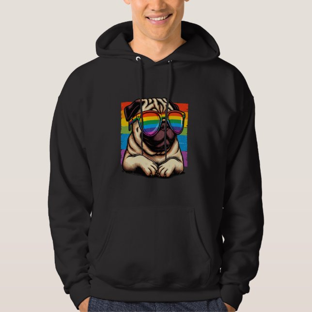 Sudadera Orgullo arcoiris para amantes del perro (Anverso)