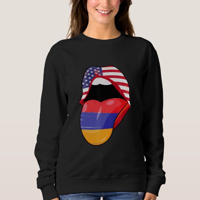 Sudadera Orgullo armenio de EEUU levanta orgullo de bandera (Anverso)