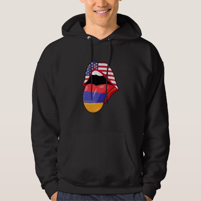Sudadera Orgullo armenio de EEUU levanta orgullo de bandera (Anverso)
