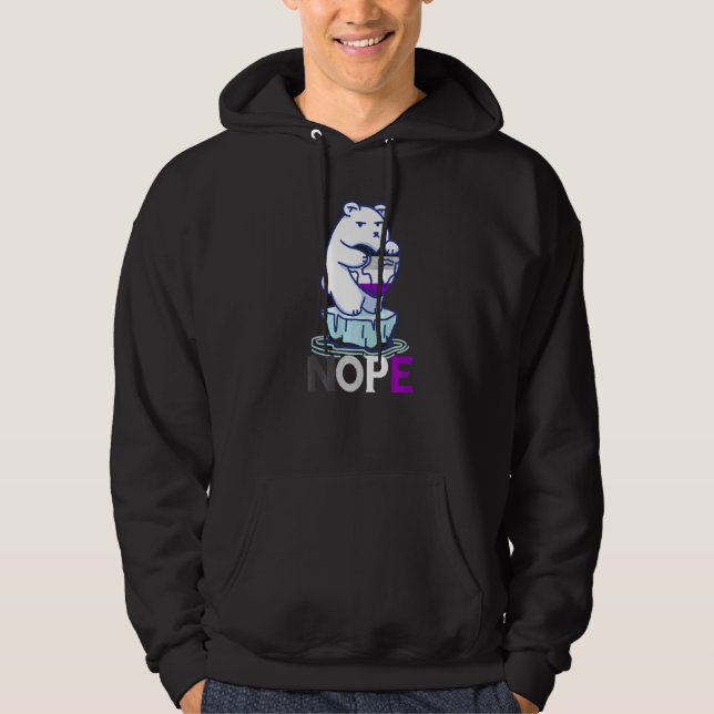 Sudadera Orgullo Asexual Nope Bear Corazón Roto Lgbqa (Anverso)
