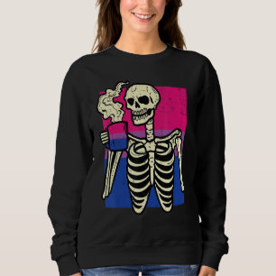 Sudadera Orgullo Bi Esqueleto Café Bisexual Bisexualidad Lg